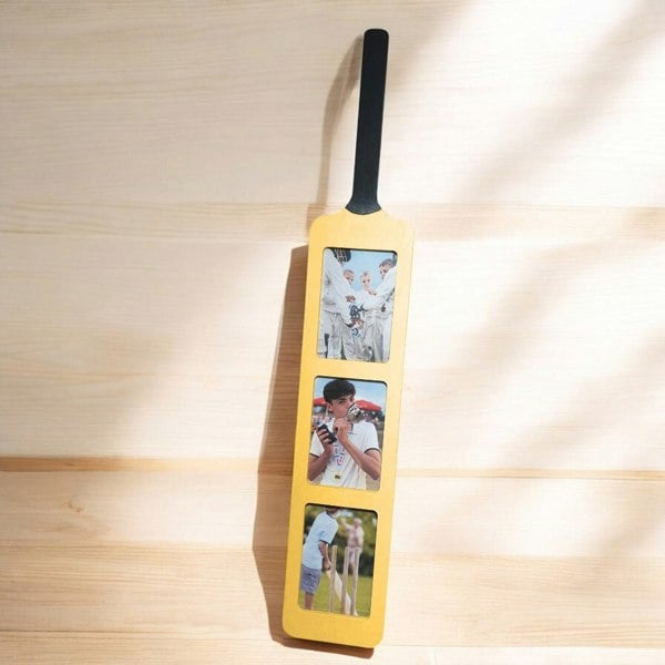OLIPHANT Cricket Bat Photo Frame | Holds Three 6x4? Photos | Wall-Mounted or Freestanding Display | 82cm x 14cm