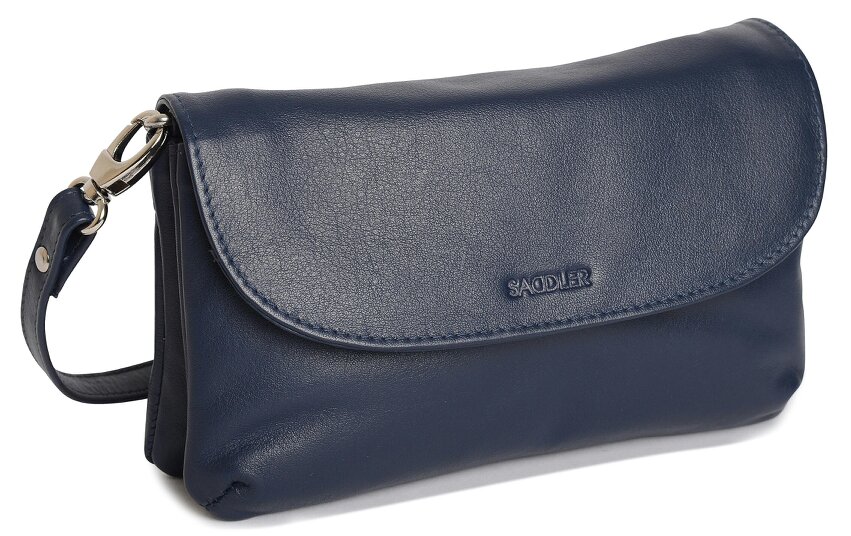 SADDLER Audrey Compact Leather Crossbody Bag & Clutch – Versatile & Stylish - Gift Boxed - Peacoat Blue