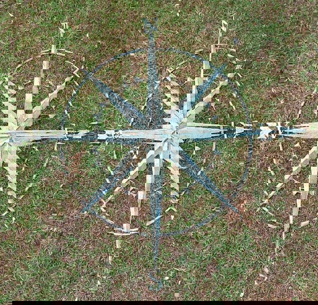 Inspirational Gifting Verdigris Coloured Metal Compass Screen Plaque 94cm