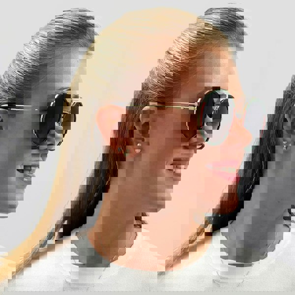 Gucci Sunglasses GG0061S 003 Gold Green and Red Green Gradient