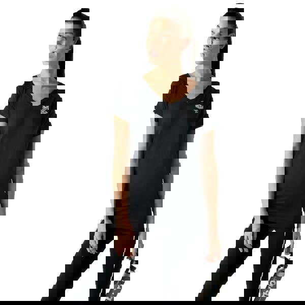 Umbro Womens PTF Mesh Panel Sports T-Shirt - Black