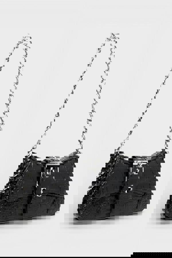 Balenciaga Lindsay Leather Shoulder Bag Black