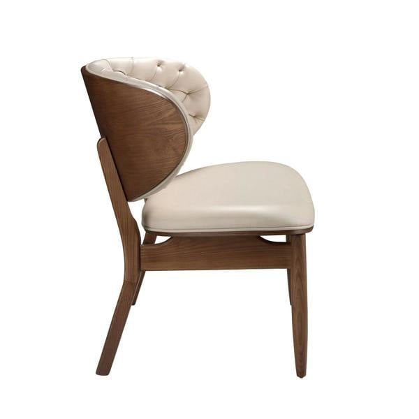 Angel Cerdá Sand and Walnut Leatherette Armchair 5141