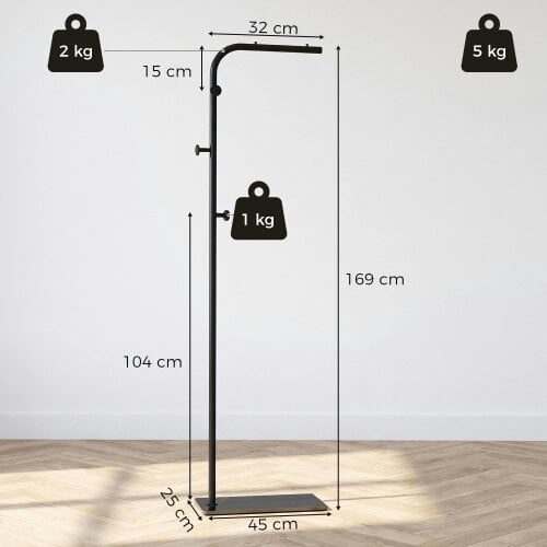 HOMCOM Modern Garment Rack with Marble Base, Black