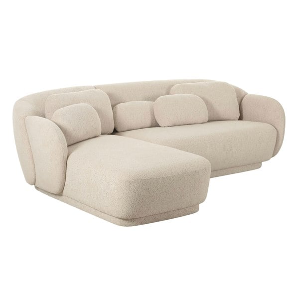 Furniture Edit Misty Cream Boucle Sectional LHF