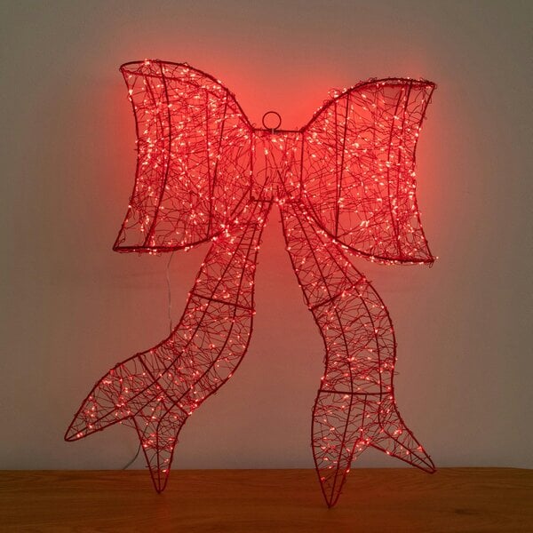 Samuel Alexander 58cm Light up Red Galaxy Christmas Bow with 960 Red LEDs