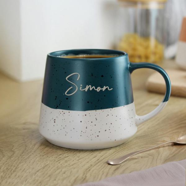 Personalised Two-Tone Speckle Mug - alternative angle