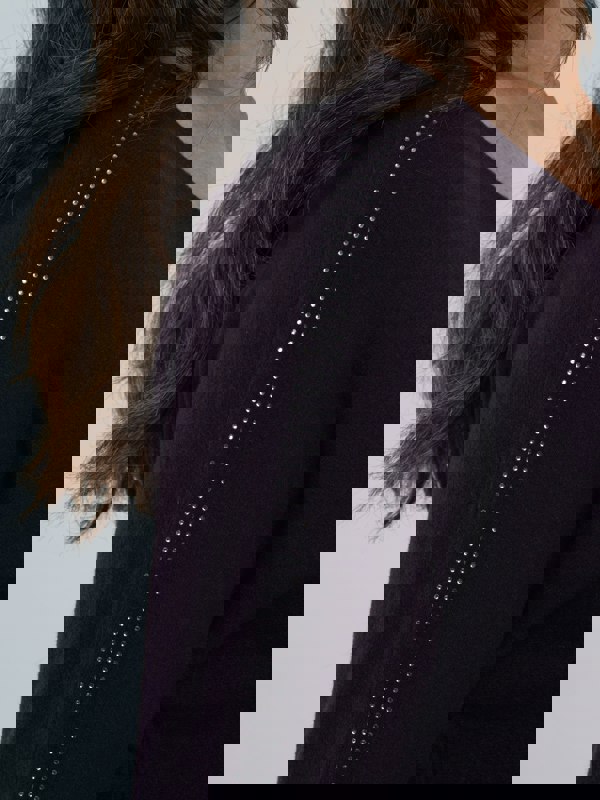 TIGI-Wear Diamante Trim V Neck Top