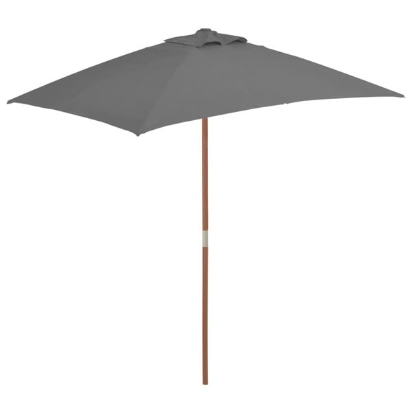 Berkfield Outdoor Parasol with Wooden Pole 150x200 cm Anthracite