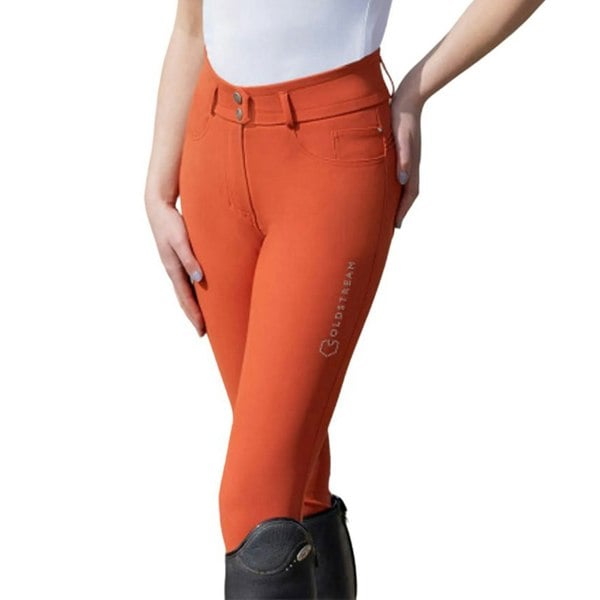 Coldstream Womens Ledmore Diamante Breeches - Tigerlily Orange