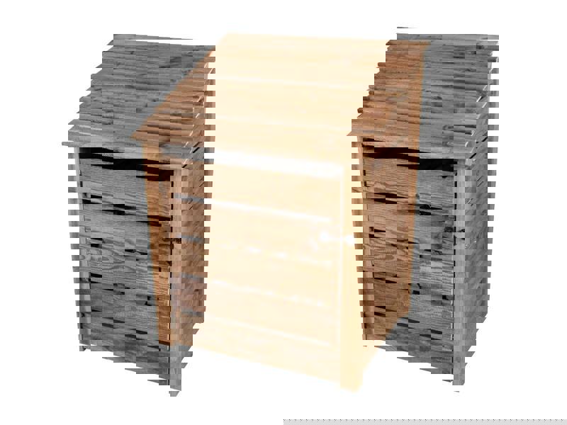 Arbor Garden Solutions Slatted Wooden Log Store with Door W-99cm, H-126cm or 180cm, D-88cm - Brown Finish