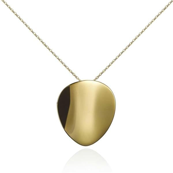 Large Gold Mirror Pendant Necklace for Women - namana.london