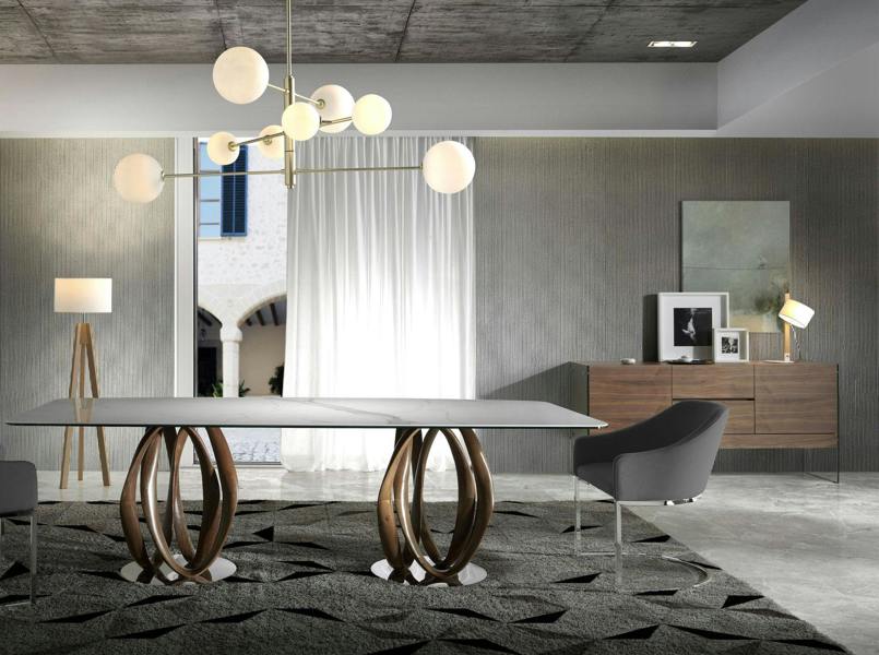 Angel Cerdá Sideboard Walnut and Tempered Glass 3062