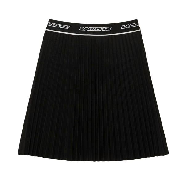 Lacoste Womens/Ladies Pleated Elasticated Waist Skirt - Black - 