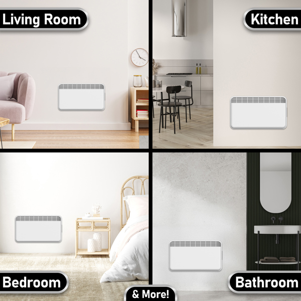 MYLEK WiFi Electric Panel Heater Radiator Smart Wall Mounted or Freestanding Heater with App Control 1.5kw