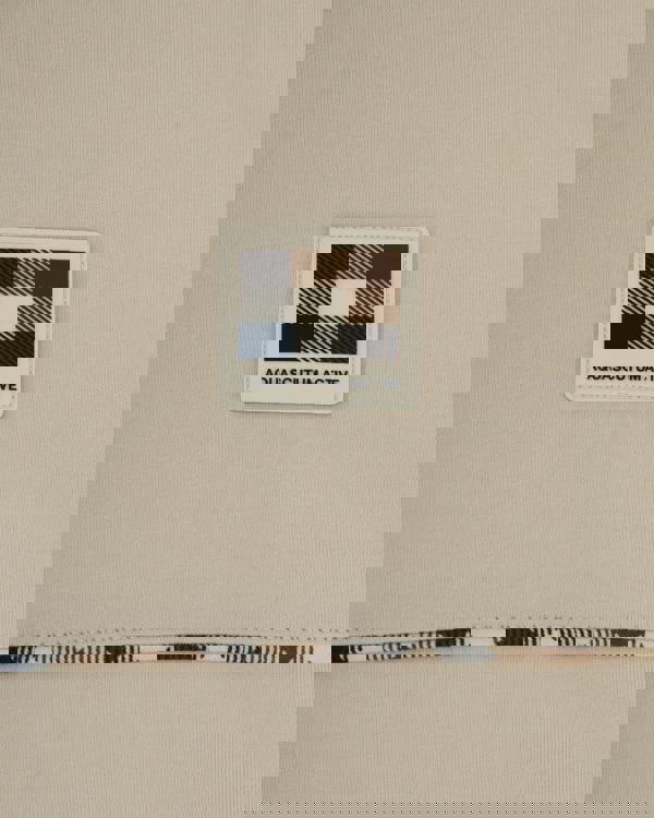 Aquascutum Mens Club Check Piping T-Shirt - Old White 02