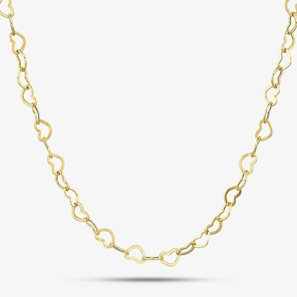 T. H. Baker 9ct Yellow Gold 16-18 Inch Open Heart Chain HMHC-500-9Y-EX/16-18