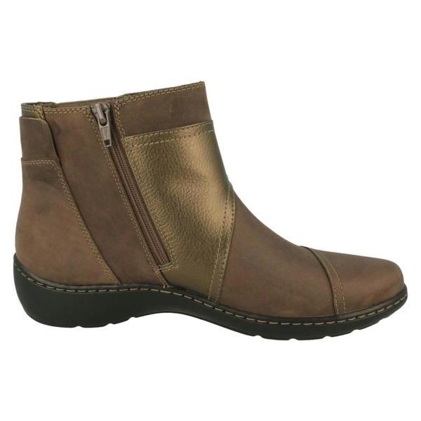 Clarks Ladies Clarks Strap Detailed Ankle Boots Cora Tropic