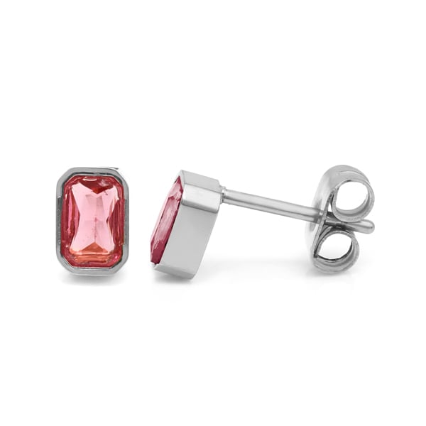 Say It With April Diamond Birthstone Earrings - Silver Plated