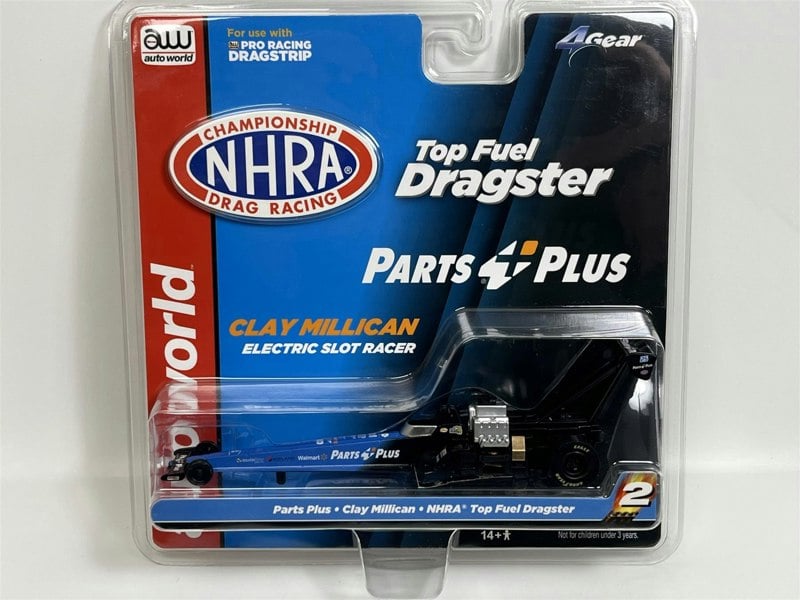 Auto World Slot Cars Parts Plus Clay Millican NHRA Top Fuel Dragster HO Scale Slot Car SC370-2