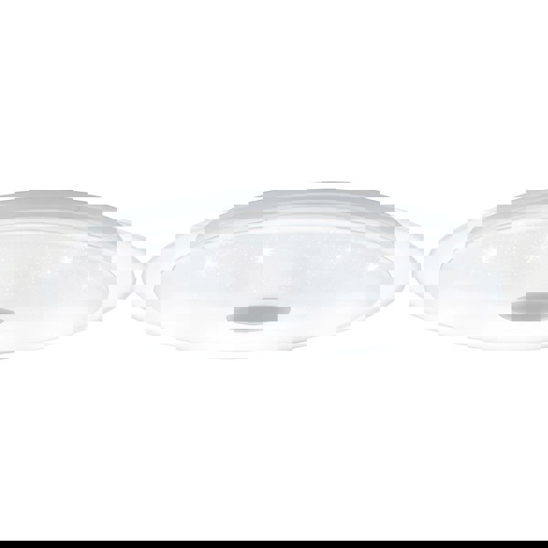 Wall Flush Ceiling Light White Shade White Chrome Plastic Crystal Effect LED 36W Loops