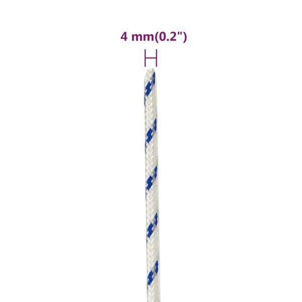 Berkfield Boat Rope White 4 mm 100 m Polypropylene