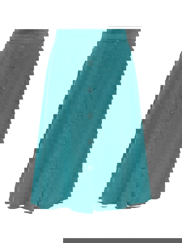 PennyPlain Button Through Skirt - Sea Green