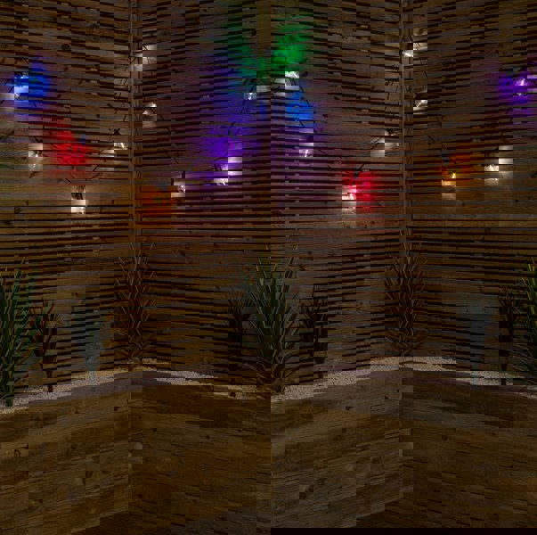 Samuel Alexander Set of 20 Indoor Outdoor Connectable Festoon Lights with Multi-Coloured LEDs