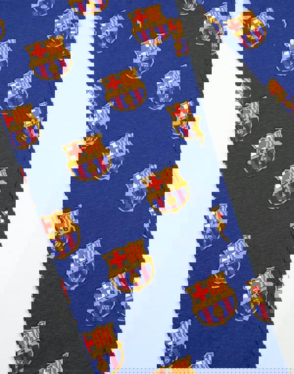 FC Barcelona Mens Black Logo Short Sleeve Long Leg Pyjama Set