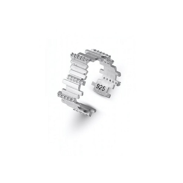 Spero London New Multiple Bar Sterling Silver Ring