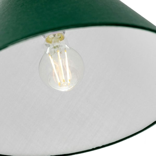 Traditional 8 Inch Forest Green Cotton Fabric Coolie Lamp Shade Image 3