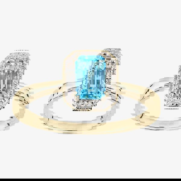 T. H. Baker 9ct Yellow Gold Topaz 0.08ct Diamond Cluster Ring DR1619YBT