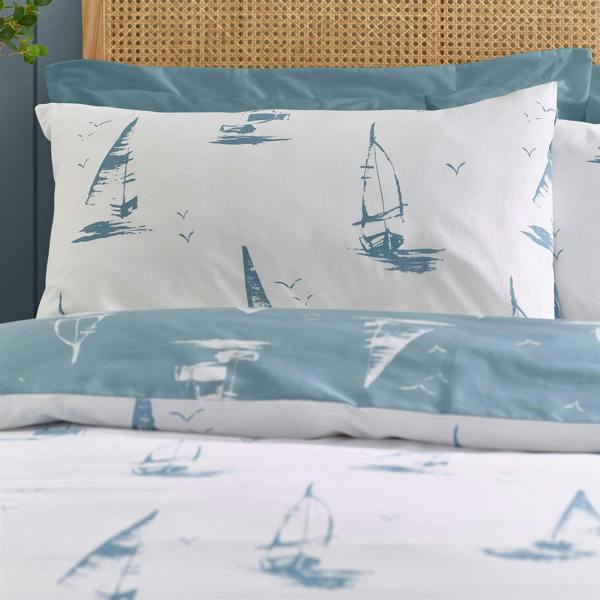Salcombe Boats Soft Blue Duvet Cover Set