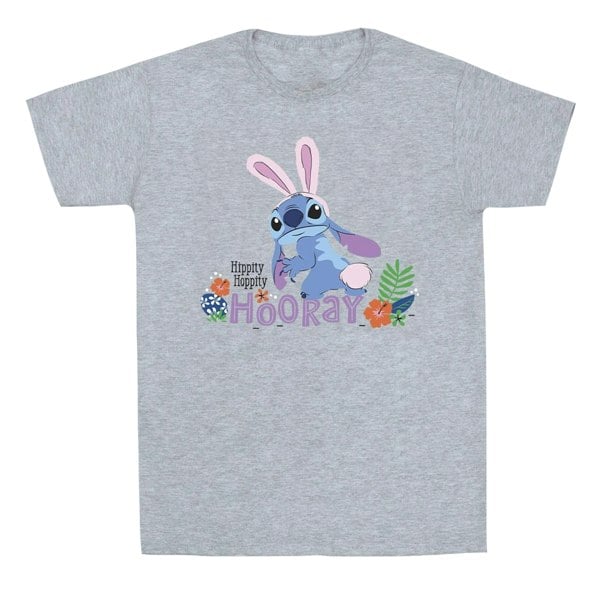 Disney Girls Lilo & Stitch Hippity Hop Stitch Cotton T-Shirt - Sports Grey