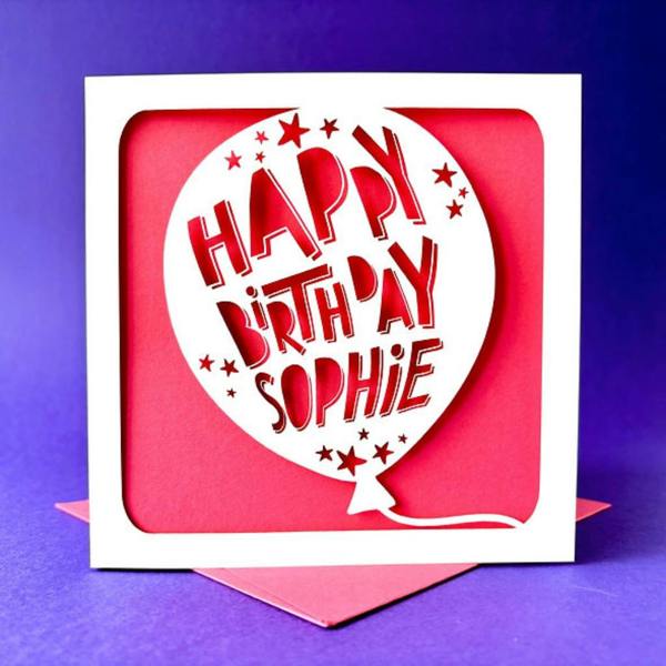 Personalised Balloon Birthday Card - main product image