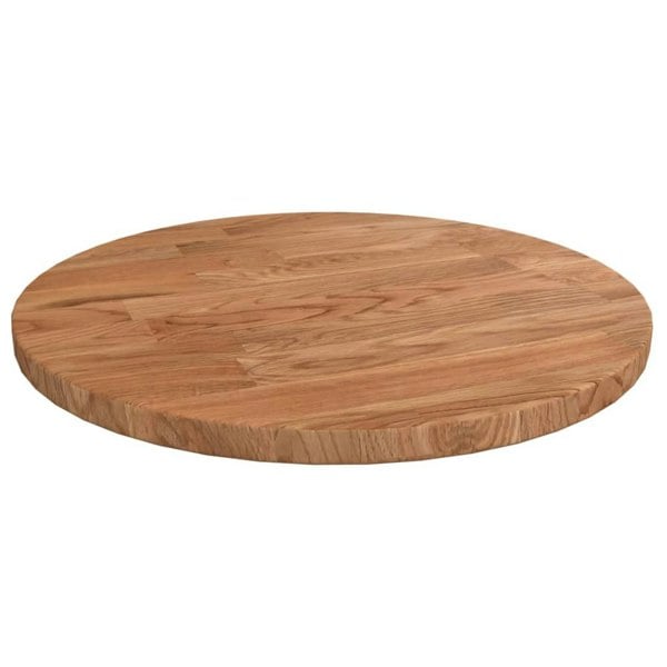 Berkfield Round Table Top Light Brown �_�”�_30x1.5 cm Treated Solid Wood Oak