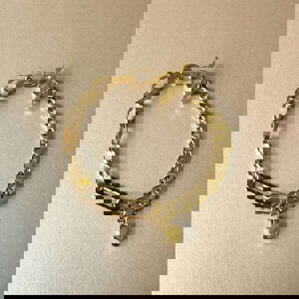 Luxe Tones Danni Luxe 18ct Gold Plated T Bar Charm Bracelet