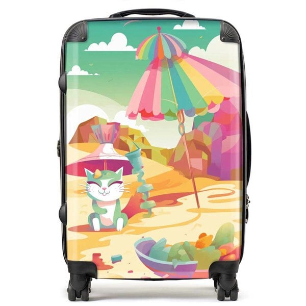 Warren Reed Kitten On A Beach Holiday Suitcase