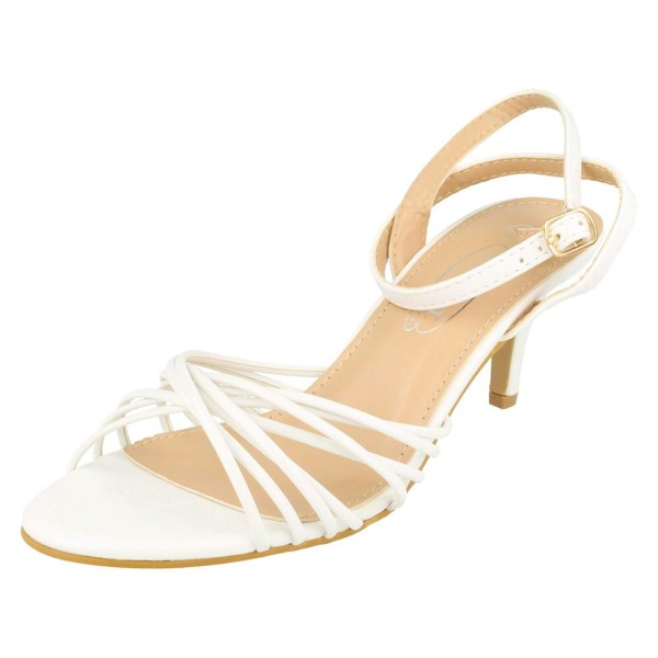 Spot On Ladies Spot On Strappy Evening Sandals F12115 - White