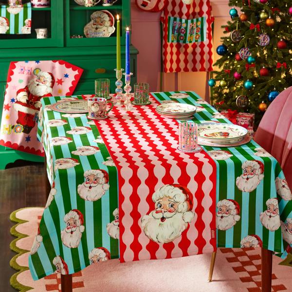 Eleanor Bowmer Santa Cotton Reversible Dining Table Runner Bright