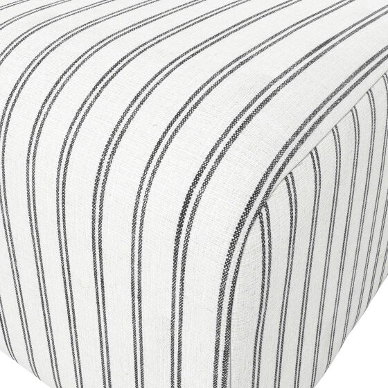 Wyld Haus Malmo Chalk Stripe Upholstered Square Pouffe