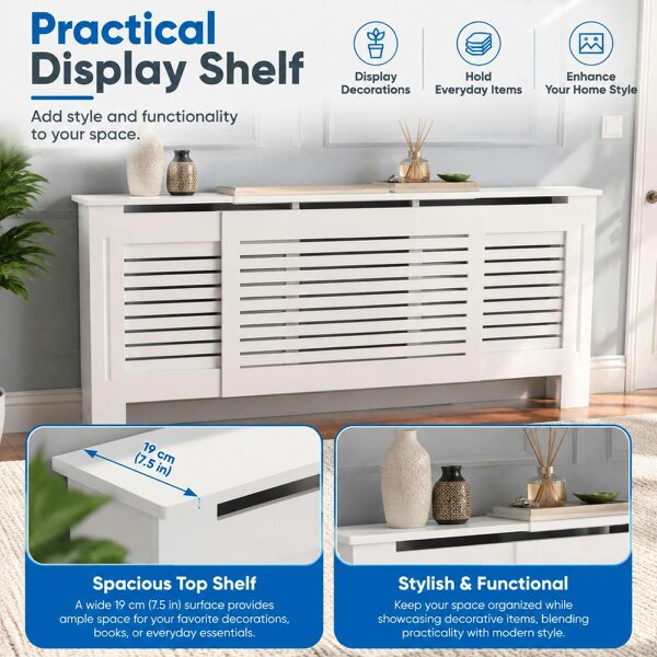 HOMEWEDO  Adjustable Radiator Cover, MDF Decorative Radiator Cover