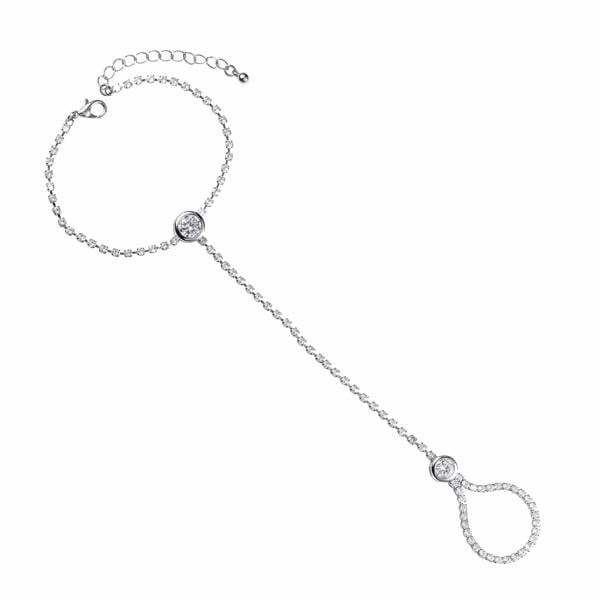 Diamante Hand and Ring Slave Bracelet for Women - namana.london