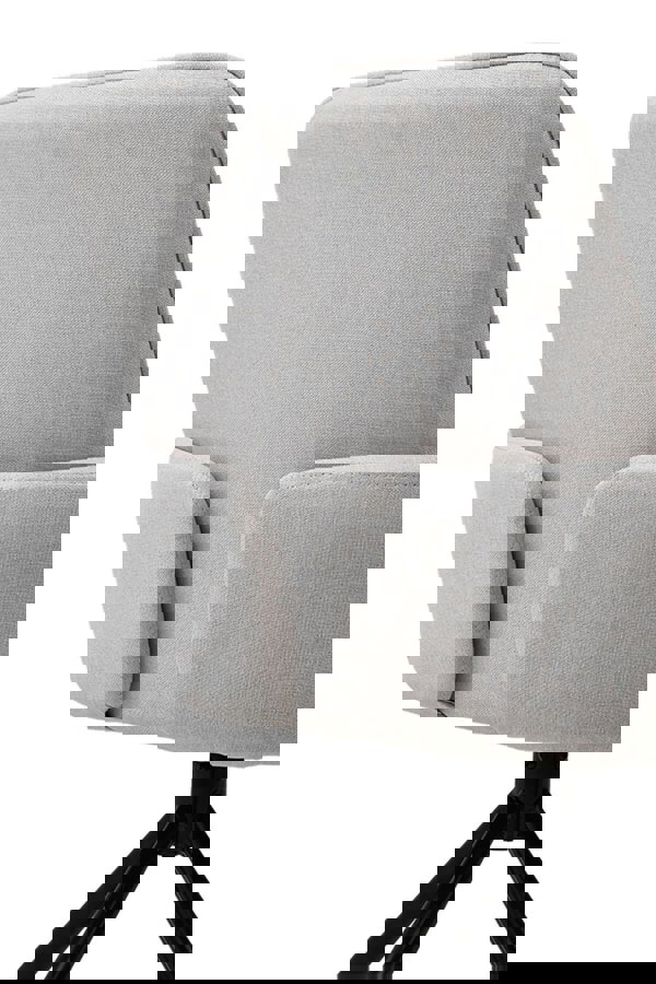 Living and Home Linen Modern Swivel Chair with Black Legs