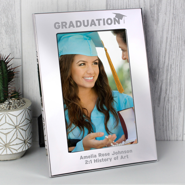 Personalised Memento Company Personalised Graduation Silver 4x6 Photo Frame