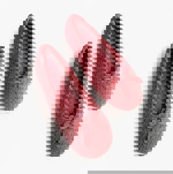 Totes Isotoner POPCORN BALLET Womens Ballerina Slippers Bright Pink