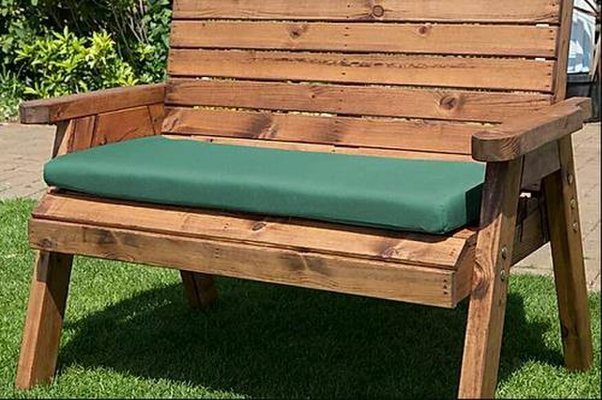 Samuel Alexander Charles Taylor Green Waterproof Three Seater Base Cushion for wooden furniture