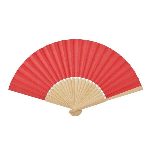 MidOcean Fanny Bamboo Handheld Fan - Red - 