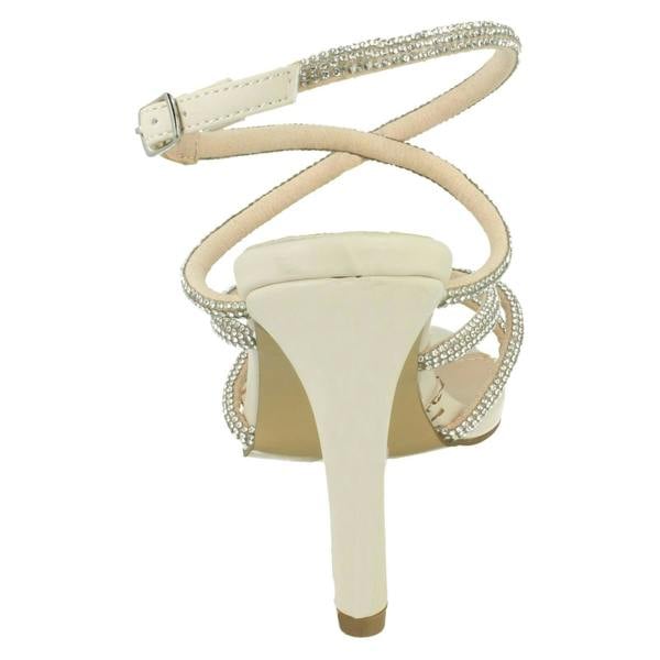 Anne Michelle Ladies Anne Michelle Diamante Ankle Straps High Heel Sandals F12117