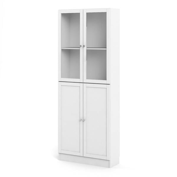 Furniture To Go Basic Tall Wide (4 Shelves) 4 Door Combination Unit in White
